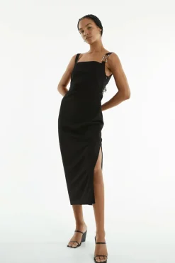 Third Form - Paradigm Tucked Midi Dress - Black