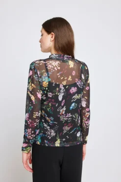 Twenty-Seven Names - Nothing But Net Top - Black Swirly Floral